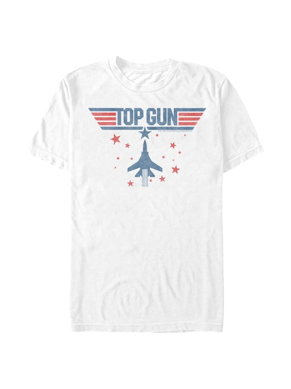 Men's Top Gun Fighter Jet and Stars Logo Graphic T-Shirt