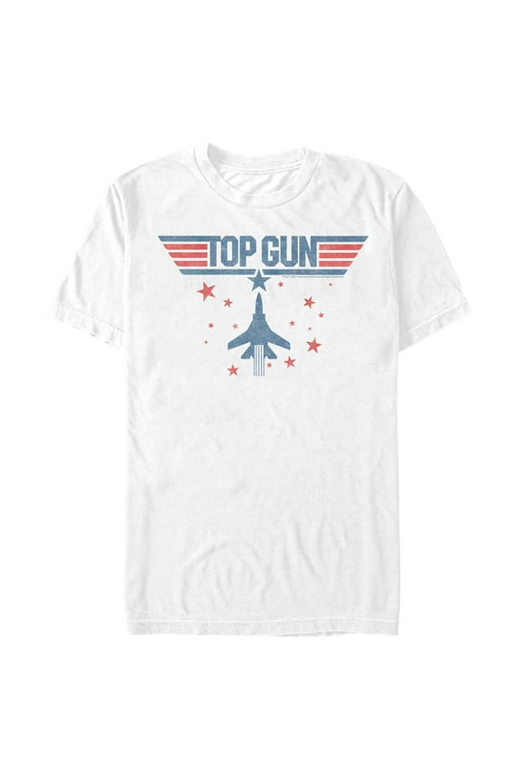 Men's Top Gun Fighter Jet and Stars Logo Graphic T-Shirt