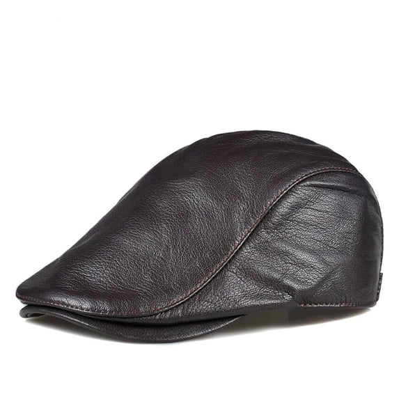 Men's Top Layer Cowhide Leather Hat Winter Berets Male Warm Ear Protection Cap 100% Genuine Leather Dad Hat Leisure ,Fashion Design