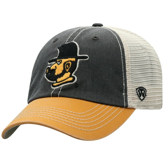 Men's Top of the World  Black Appalachian State Mountaineers Off Road Adjustable Trucker Hat