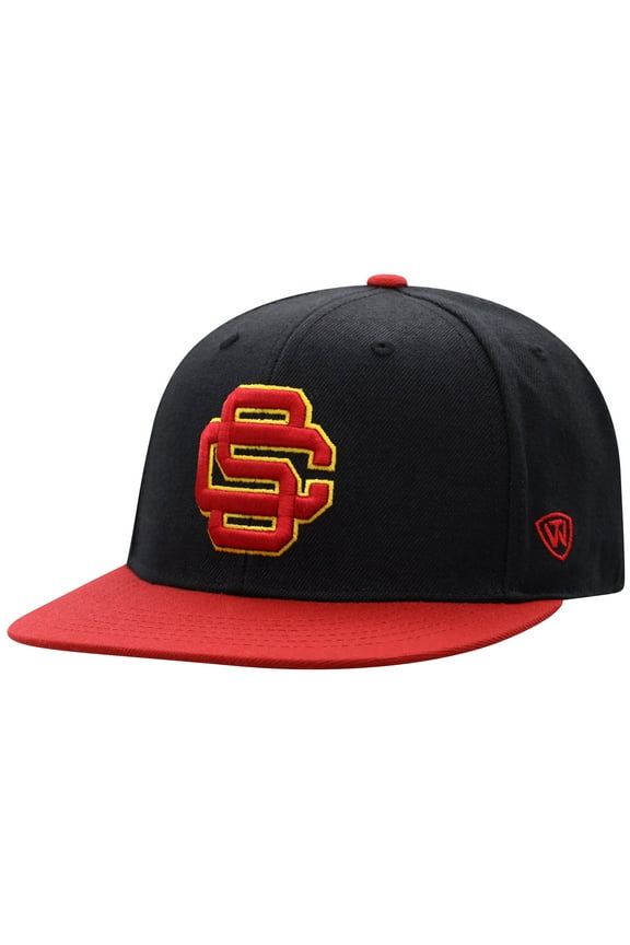 Men's Top of the World Black/Cardinal USC Trojans Team Color Two-Tone Fitted Hat