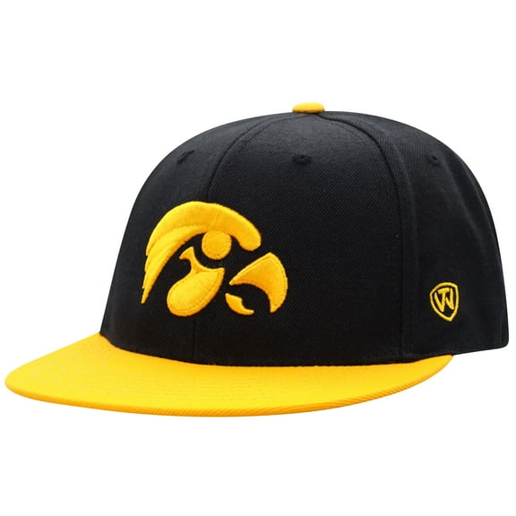 Men's Top of the World Black/Gold Iowa Hawkeyes Team Color Two-Tone Fitted Hat