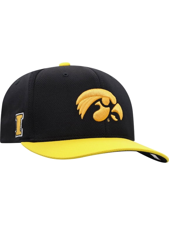 Men's Top of the World Black/Gold Iowa Hawkeyes Two-Tone Reflex Hybrid Tech Flex Hat
