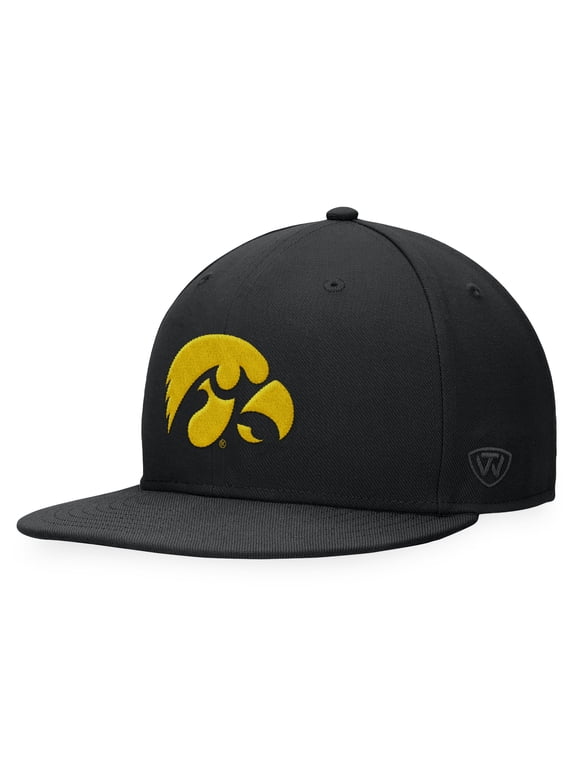 Men's Top of the World Black Iowa Hawkeyes Fitted Hat