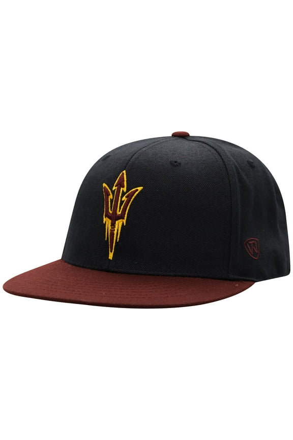 Men's Top of the World Black/Maroon Arizona State Sun Devils Team Color Two-Tone Fitted Hat