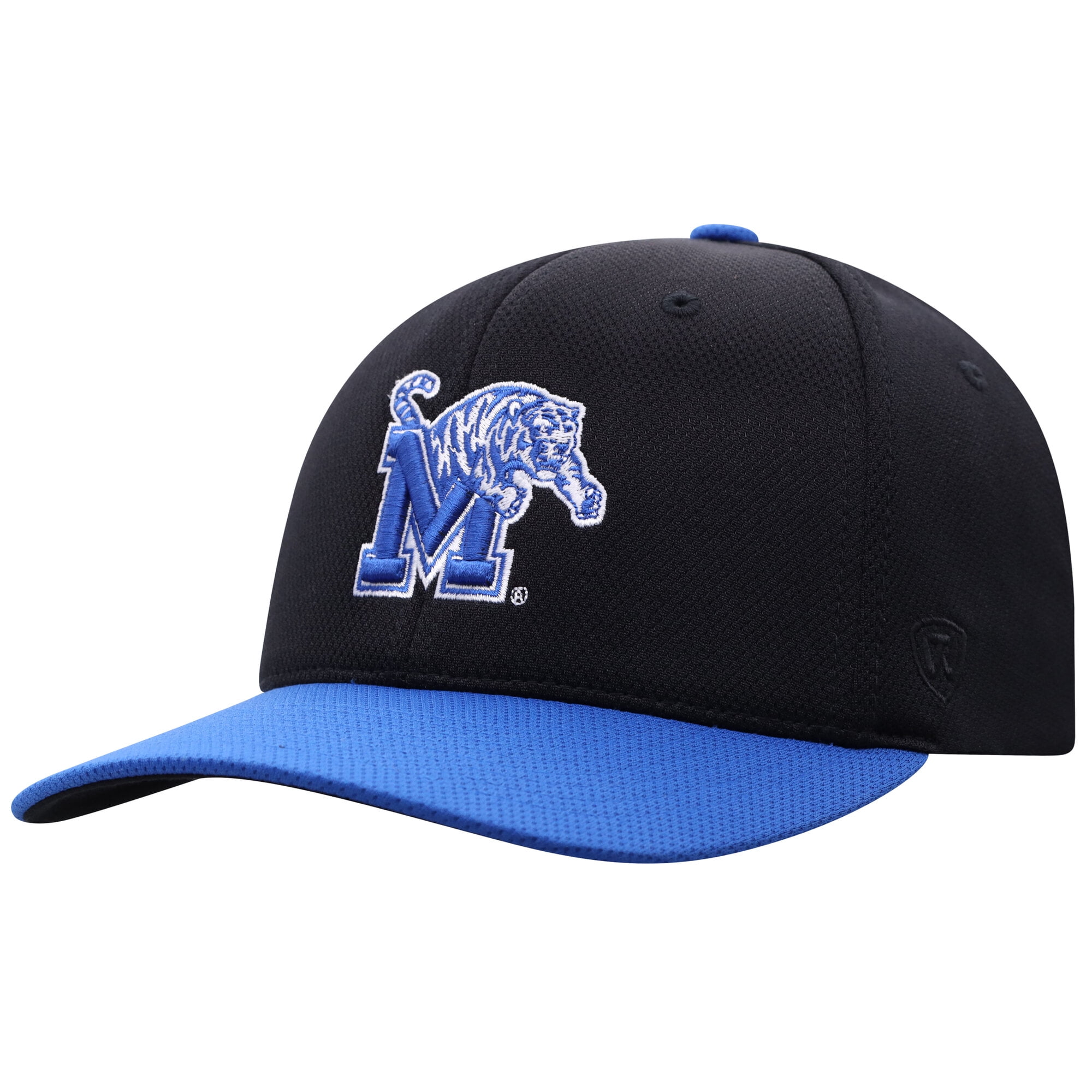 Men's-Top of the World Black Memphis Tigers Reflex Fitted Hat