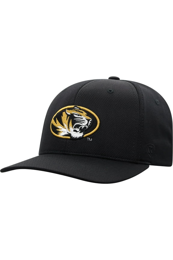 Men's Top of the World Black Missouri Tigers Reflex Logo Flex Hat