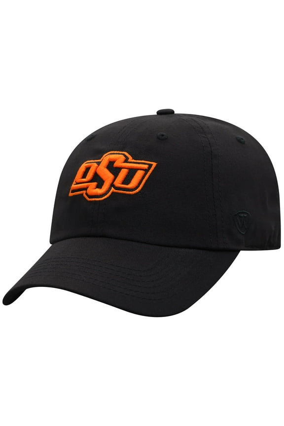 Men's Top of the World Black Oklahoma State Cowboys Staple Adjustable Hat