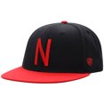 thumbnail image 1 of Men's Top of the World Black/Scarlet Nebraska Huskers Team Color Two-Tone Fitted Hat, 1 of 4