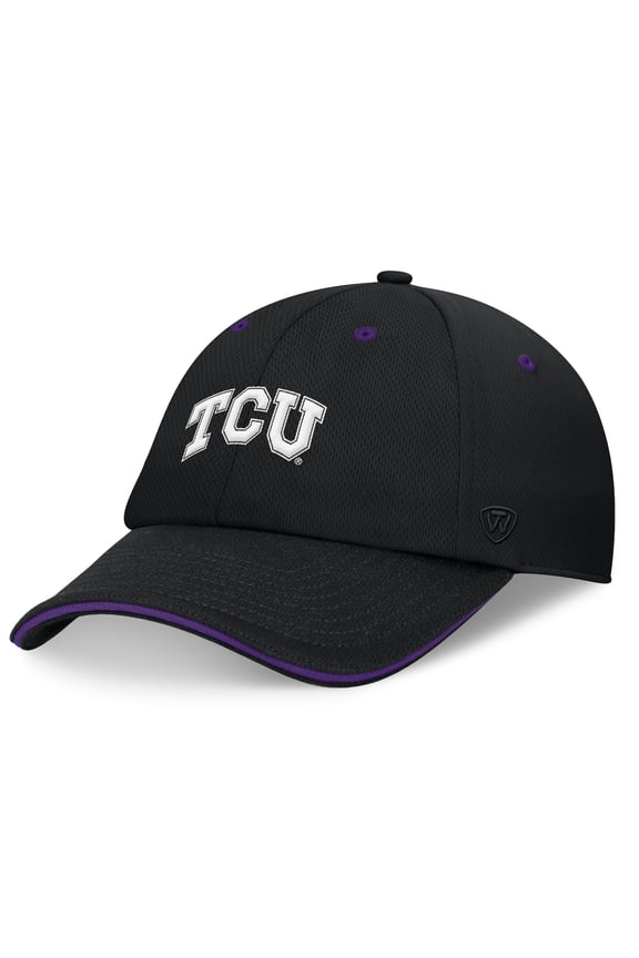 Men's Top of the World Black TCU Horned Frogs Release Adjustable Hat
