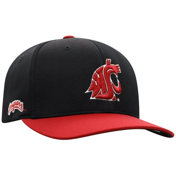 Men's-Top of the World Black Washington State Cougars Reflex Fitted Hat