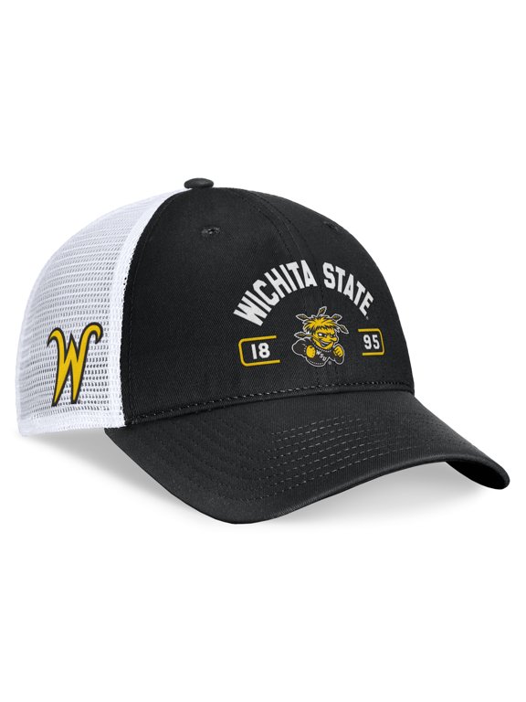Men's Top of the World Black/White Wichita State Shockers Free Kick Trucker Adjustable Hat