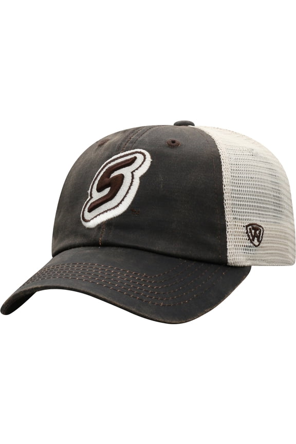 Men's Top of the World Brown Southeastern Louisiana Lions Scat Mesh Trucker Snapback Hat