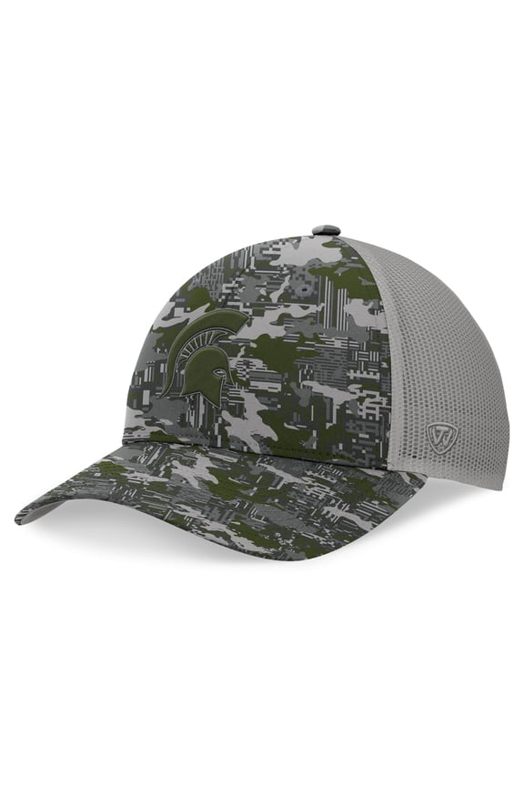 Men's Top of the World Camo Michigan State Spartans OHT Military Appreciation Pledge Trucker Camo Adjustable Hat
