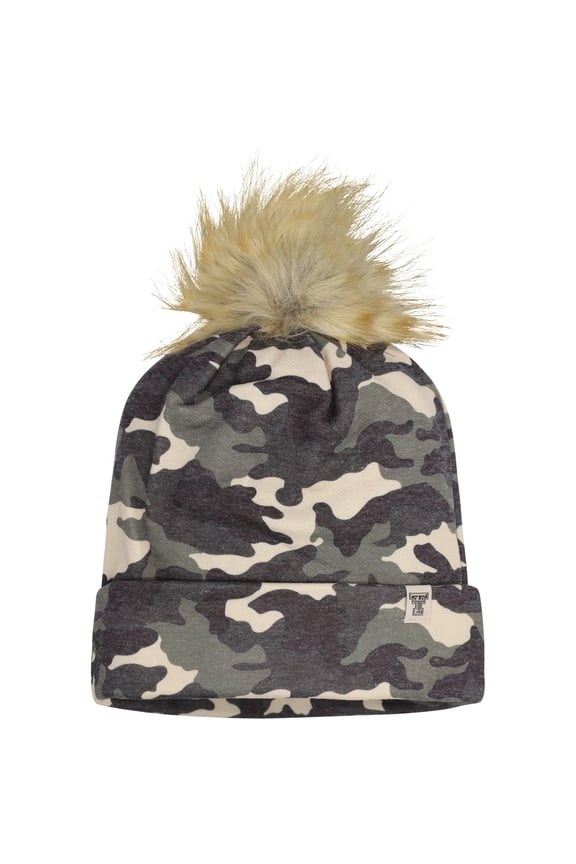 Men's-Top of the World Camo Texas Tech Red Raiders Operation Hat Trick Woven Cuffed Knit Hat with Pom