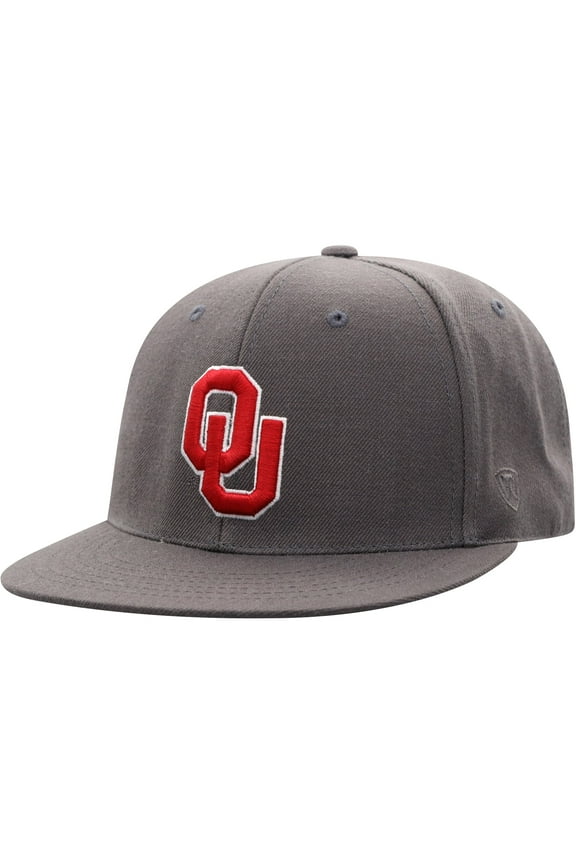 Men's Top of the World Charcoal Oklahoma Sooners Team Color Fitted Hat