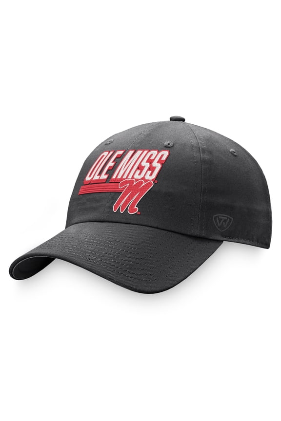 Men's Top of the World Charcoal Ole Miss Rebels Slice Adjustable Hat
