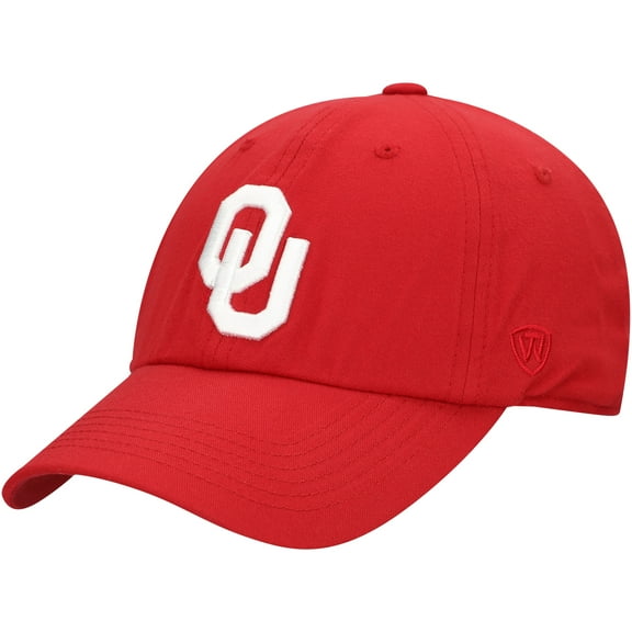 Men's Top of the World Crimson Oklahoma Sooners Staple Adjustable Hat