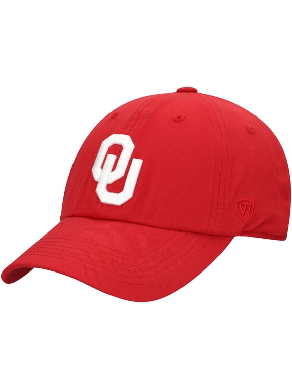 Men's Top of the World Crimson Oklahoma Sooners Staple Adjustable Hat