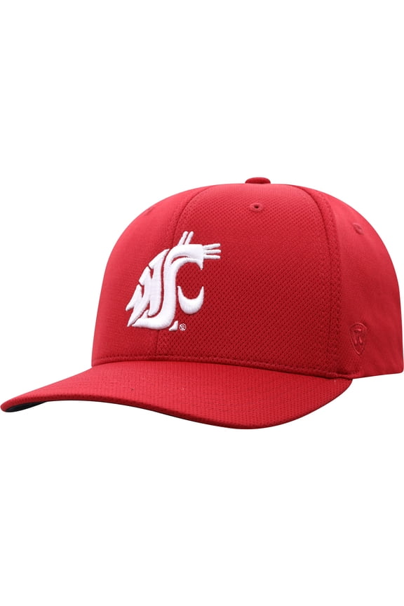 Men's Top of the World Crimson Washington State Cougars Reflex Logo Flex Hat