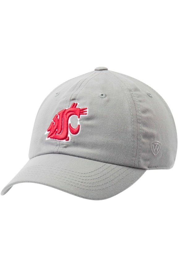 Men's Top of the World Gray Washington State Cougars Primary Logo Staple Adjustable Hat