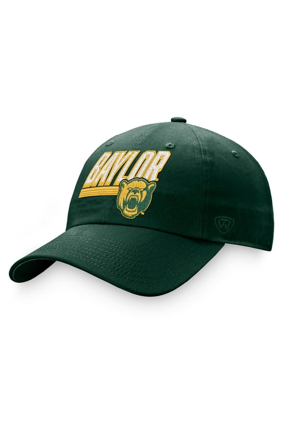Men's Top of the World Green Baylor Bears Slice Adjustable Hat