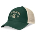 thumbnail image 1 of Men's Top of the World Green Michigan State Spartans Heritage Waylon Trucker Adjustable Hat, 1 of 4