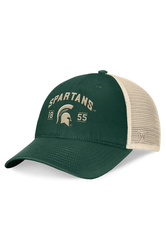 Men's Top of the World Green Michigan State Spartans Heritage Waylon Trucker Adjustable Hat