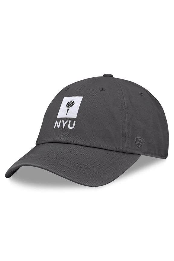 Men's Top of the World Heather Charcoal NYU Violets Team Logo Washed Adjustable Hat