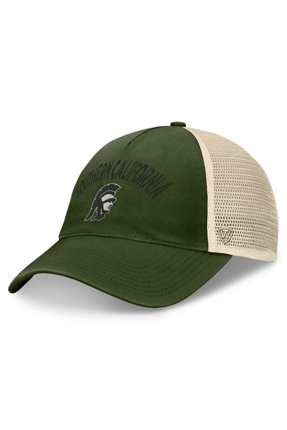 Men's Top of the World Hunter Green USC Trojans OHT Military Appreciation Glory Trucker Adjustable Hat