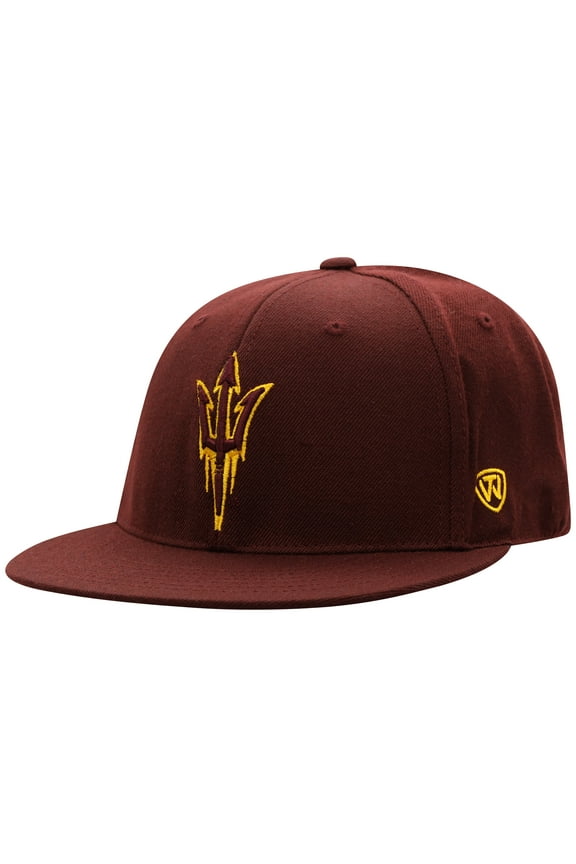 Men's Top of the World Maroon Arizona State Sun Devils Team Color Fitted Hat