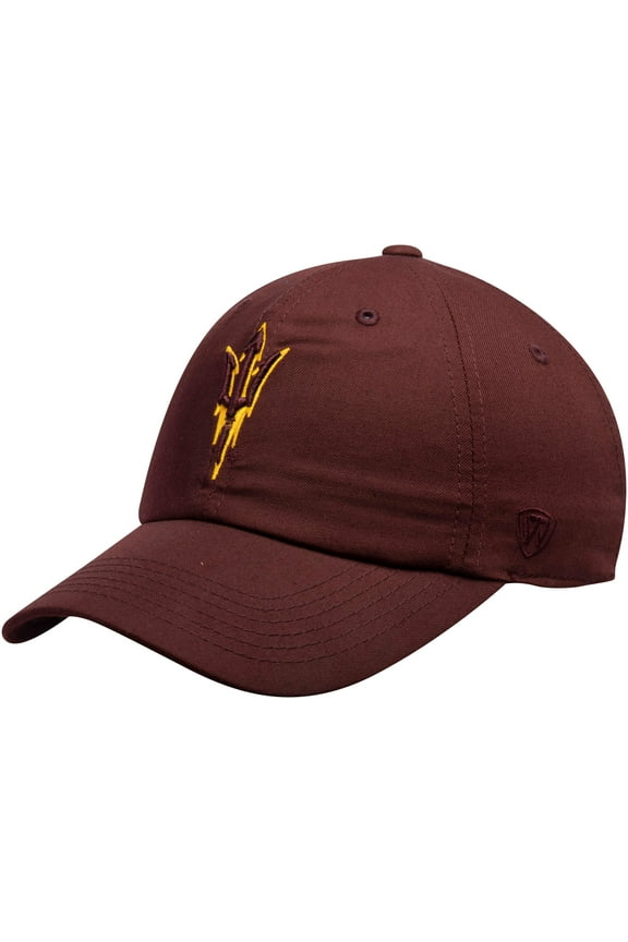 Men's Top of the World Maroon Arizona State Sun Devils Trident Logo Staple Adjustable Hat