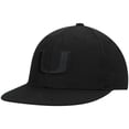 thumbnail image 1 of Men's Top of the World Miami Hurricanes Black On Black Fitted Hat, 1 of 4