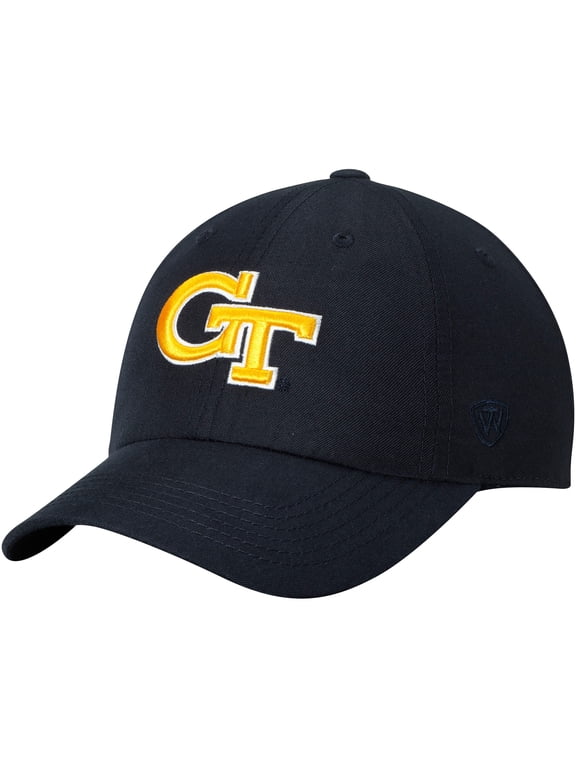 Men's Top of the World Navy Georgia Tech Yellow Jackets Primary Logo Staple Adjustable Hat