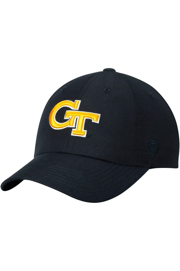 Men's Top of the World Navy Georgia Tech Yellow Jackets Primary Logo Staple Adjustable Hat