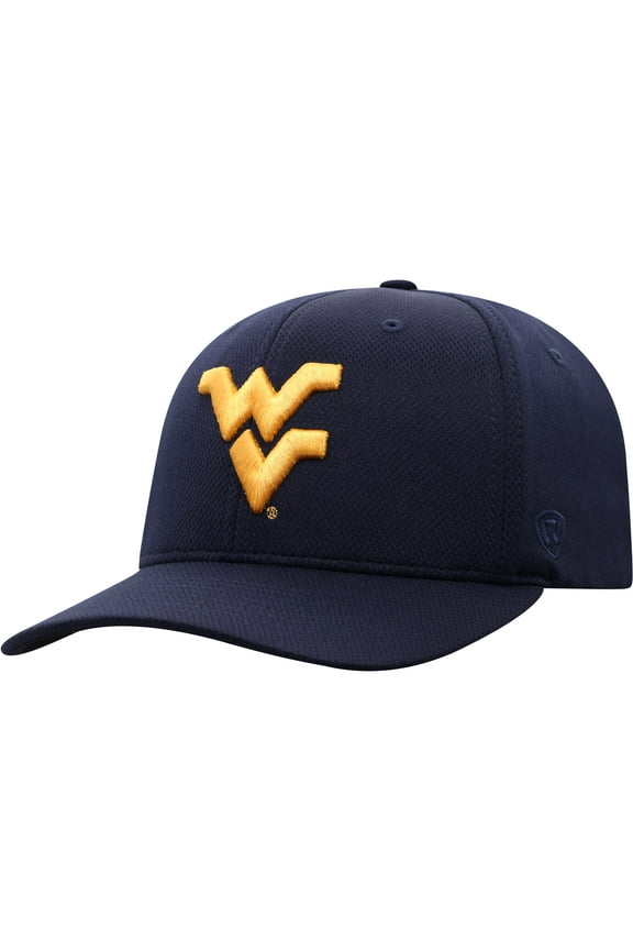 Men's Top of the World Navy West Virginia Mountaineers Reflex Logo Flex Hat