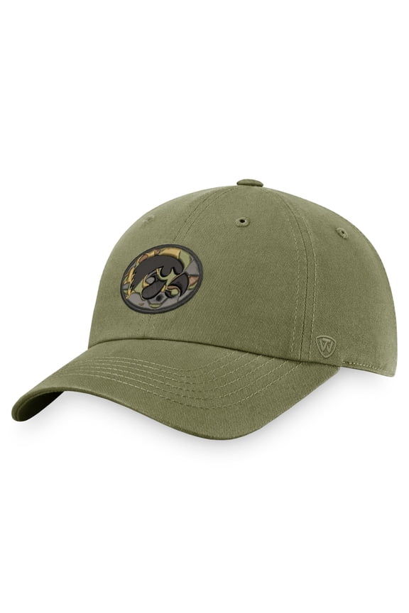Men's Top of the World Olive Iowa Hawkeyes OHT Military Appreciation Unit Adjustable Hat