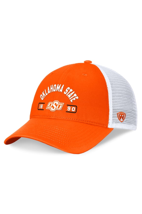 Men's Top of the World Orange/White Oklahoma State Cowboys Free Kick Trucker Adjustable Hat