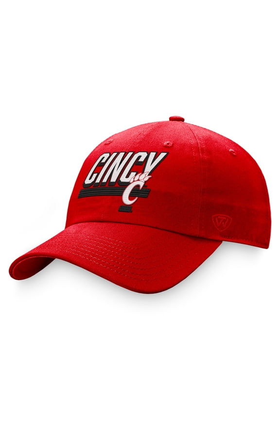 Men's Top of the World Red Cincinnati Bearcats Slice Adjustable Hat