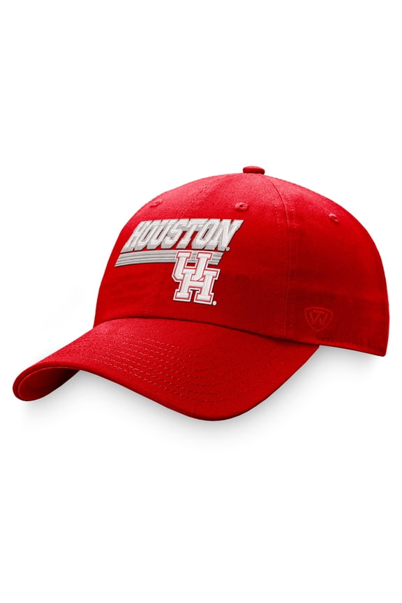 Men's Top of the World Red Houston Cougars Slice Adjustable Hat