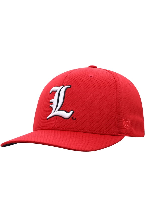 Men's Top of the World Red Louisville Cardinals Reflex Logo Flex Hat