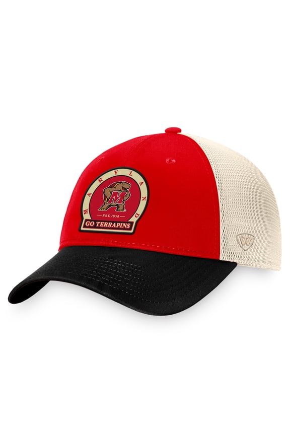 Men's Top of the World Red Maryland Terrapins Refined Trucker Adjustable Hat