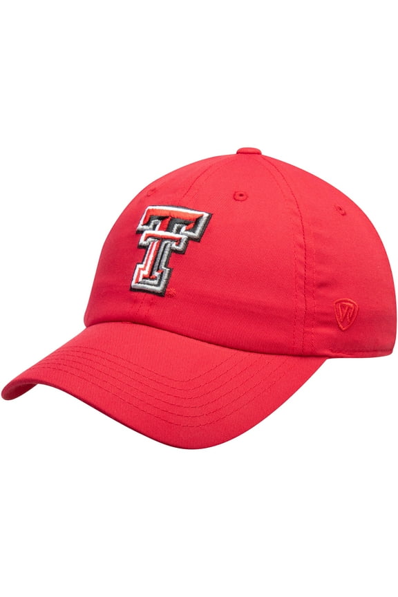 Men's Top of the World Red Texas Tech Red Raiders Primary Logo Staple Adjustable Hat