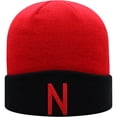 thumbnail image 1 of Men's Top of the World Scarlet/Black Nebraska Huskers Core 2-Tone Cuffed Knit Hat, 1 of 2