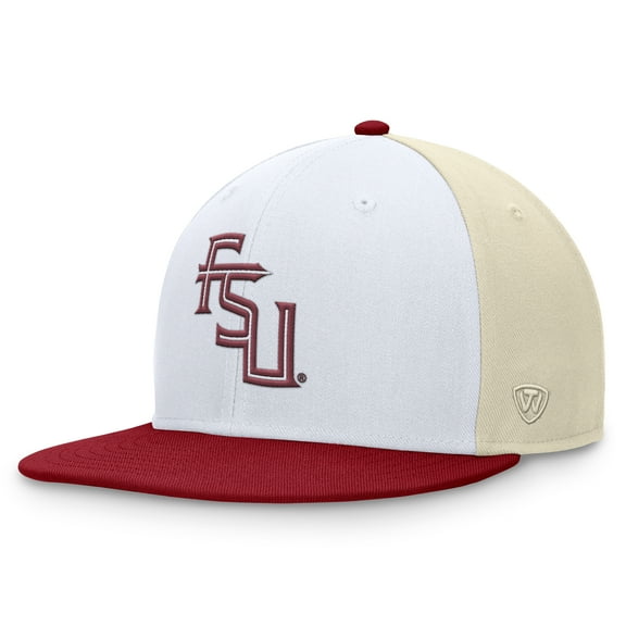 Men's Top of the World White/Garnet Florida State Seminoles Tri-Tone Heritage Collector Fitted Hat