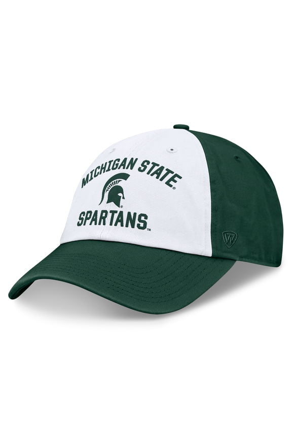 Men's Top of the World White/Green Michigan State Spartans Heritage Weston Adjustable Hat