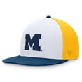 thumbnail image 1 of Men's Top of the World White/Navy Michigan Wolverines Tri-Tone Heritage Collector Fitted Hat, 1 of 4