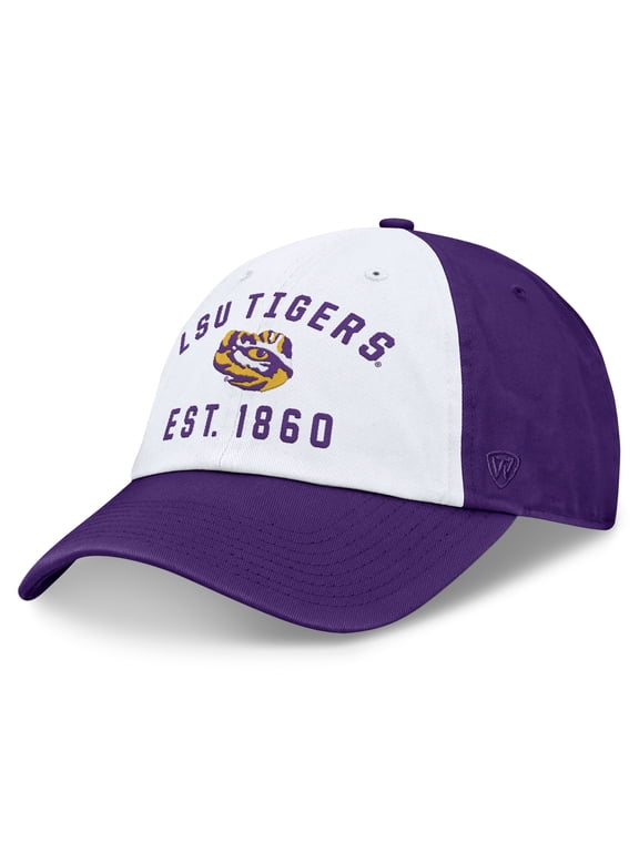 Men's Top of the World White/Purple LSU Tigers Heritage Weston Adjustable Hat