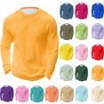 thumbnail image 1 of Men's Tops Men's Fitness Home Wear Pajamas Fashion Loose Casual Solid Color T-Shirt Sports Top Yellow L, 1 of 5