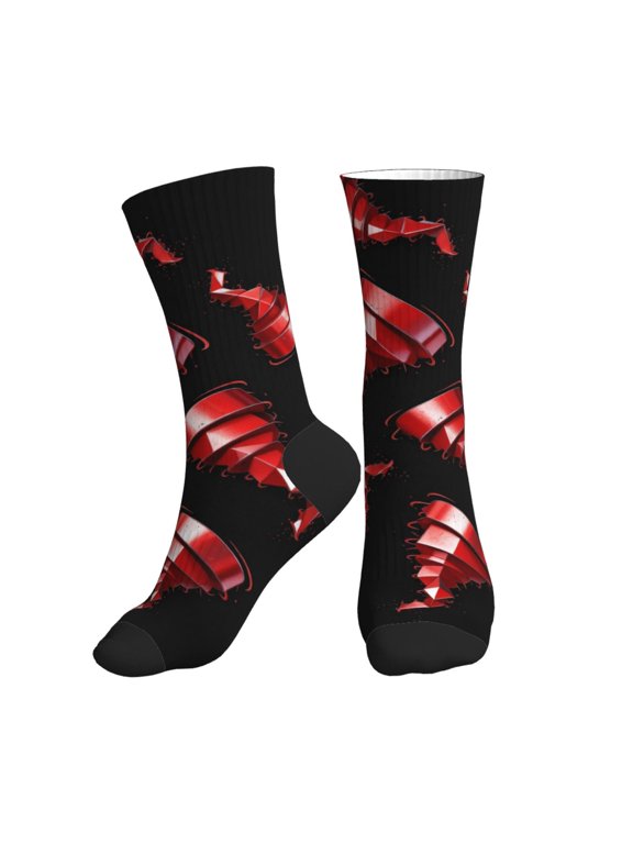 Men's Tornado Novelty Athletic Socks Women's Digital Printing Funky Patterned Crew Socks